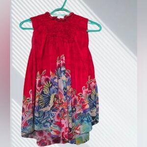 Deletta Red Smocked Dress